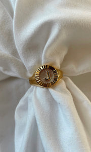 Initial Medallion Signet Ring