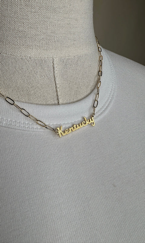 Kentucky Nameplate Necklace