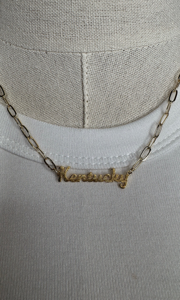 Kentucky Nameplate Necklace