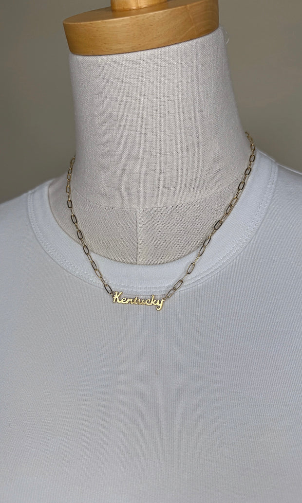 Kentucky Nameplate Necklace