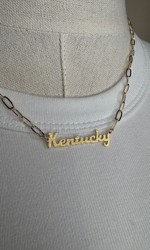 Kentucky Nameplate Necklace