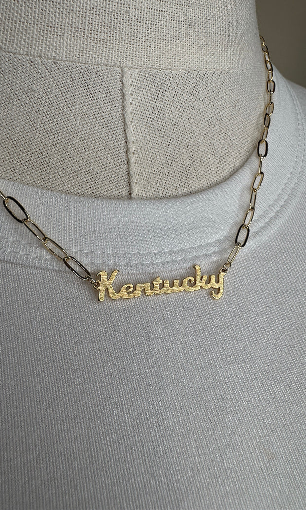 Kentucky Nameplate Necklace