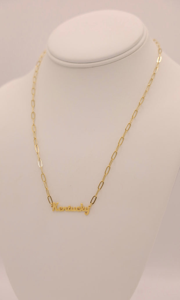 Kentucky Nameplate Necklace